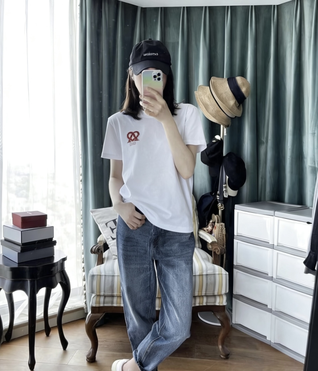 #AMI²⁶重工T恤 手工烫钻双爱心A标 把精致感拉满 低调又显贵 高支纯棉 软乎乎的巨亲肤 夏天穿完全