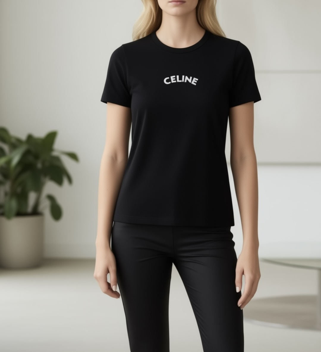 #CELIN²⁶ss经典字母钉珠T恤 法式极简 终极浪漫把高级感穿在身上 胸口重工钉珠CELINE字母低