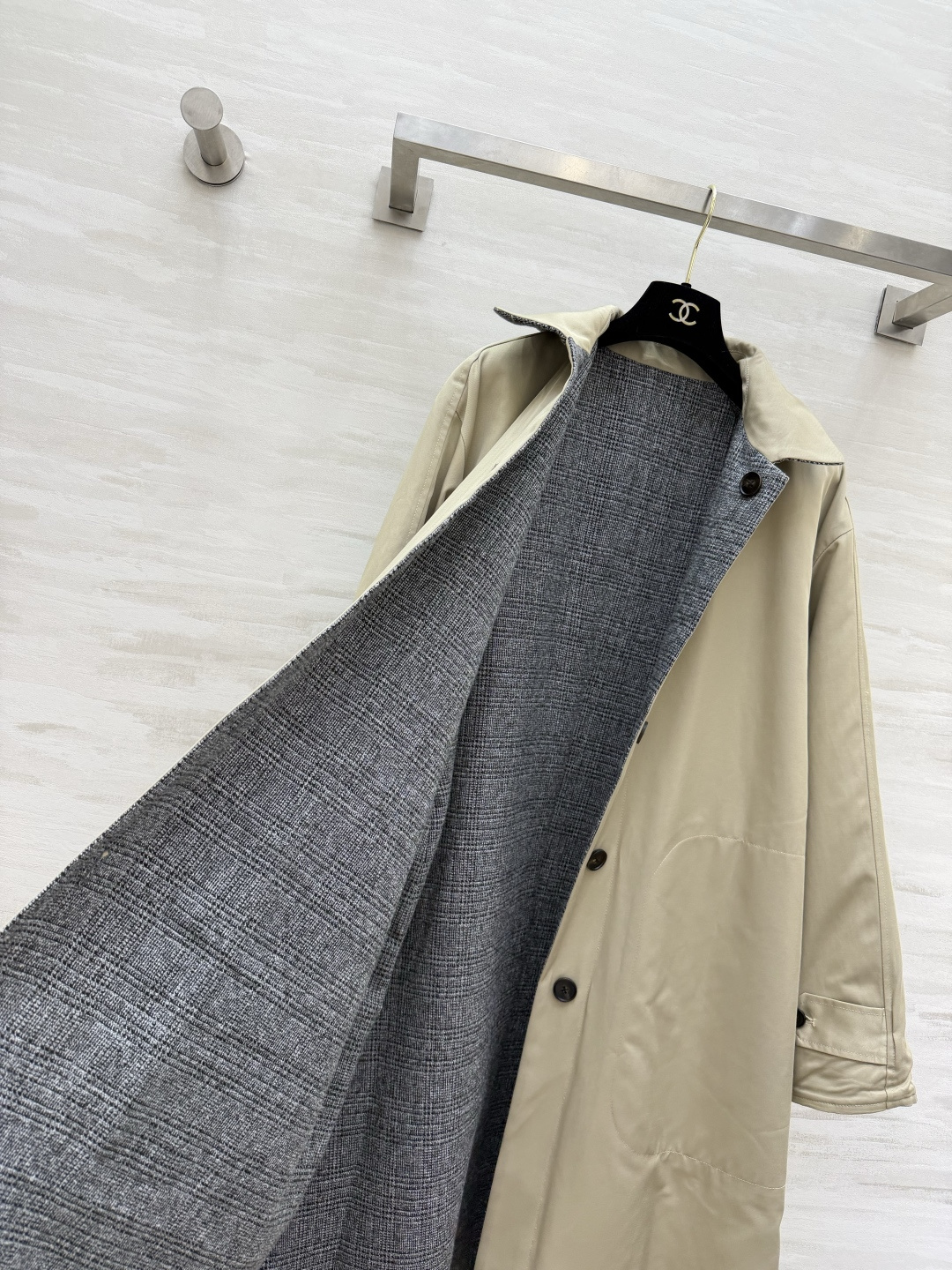 #Loew♡²⁶双面穿风衣组合 老钱风穿搭天花板 卡其简约款+格纹复古款 双面穿设计 一件顶两件！承包你