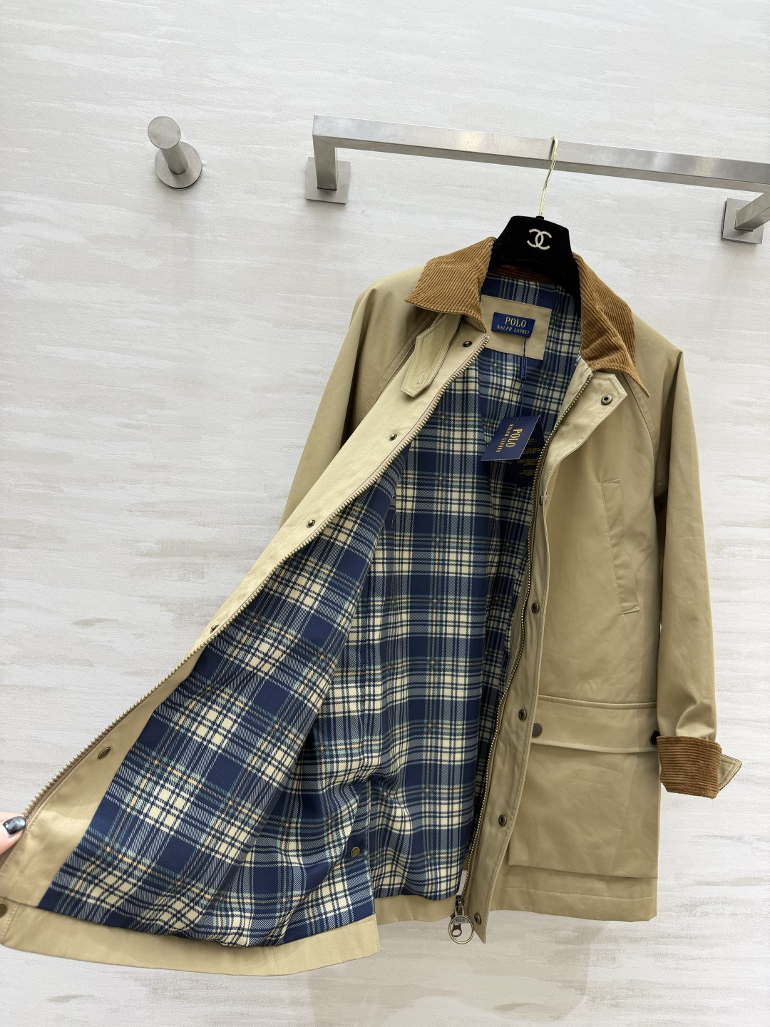 #Ralph Laur♡²⁶ss卡其色灯芯绒领夹克 美式老钱风 经典猎装版型 灯芯绒撞色领 复古感拉满 