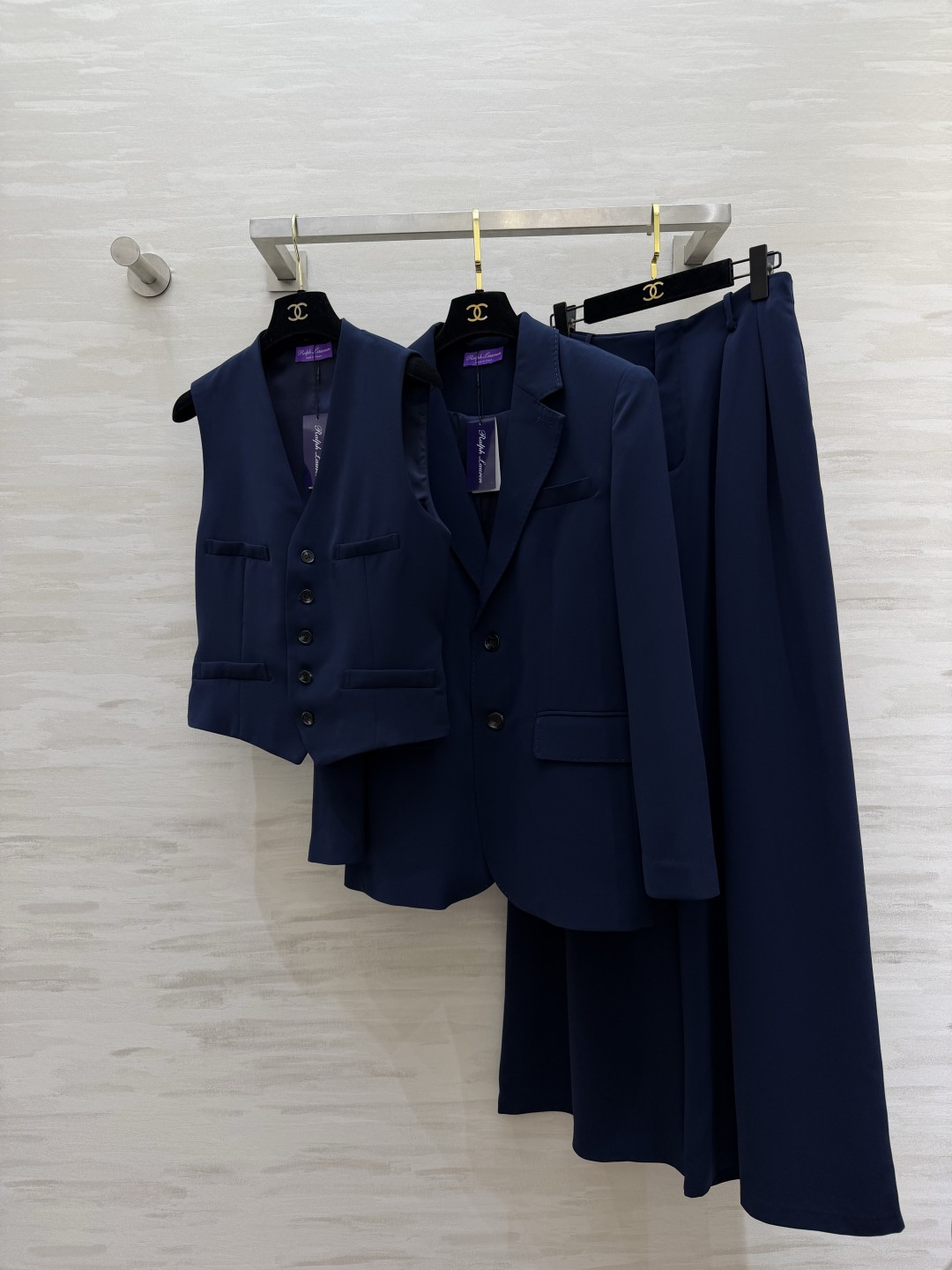 #RalphLaure²⁶ss紫标藏青阔腿西裤 老钱风穿搭天花板 定制面料 利落剪裁 百搭不挑人 高品质