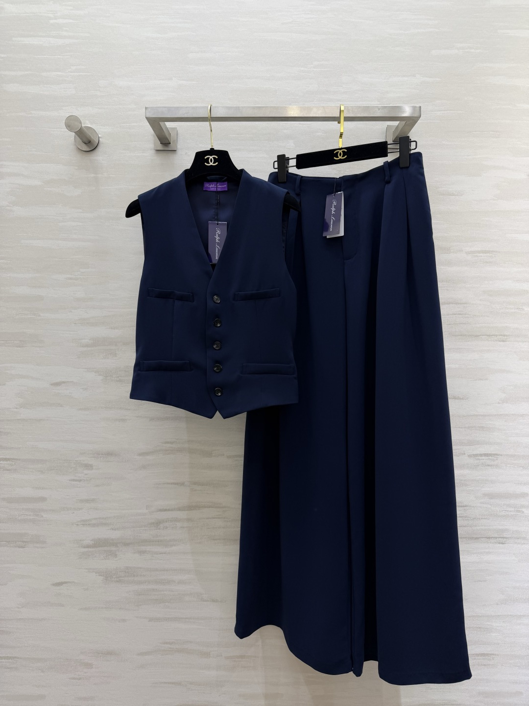 #RalphLaure²⁶ss紫标藏青阔腿西裤 老钱风穿搭天花板 定制面料 利落剪裁 百搭不挑人 高品质