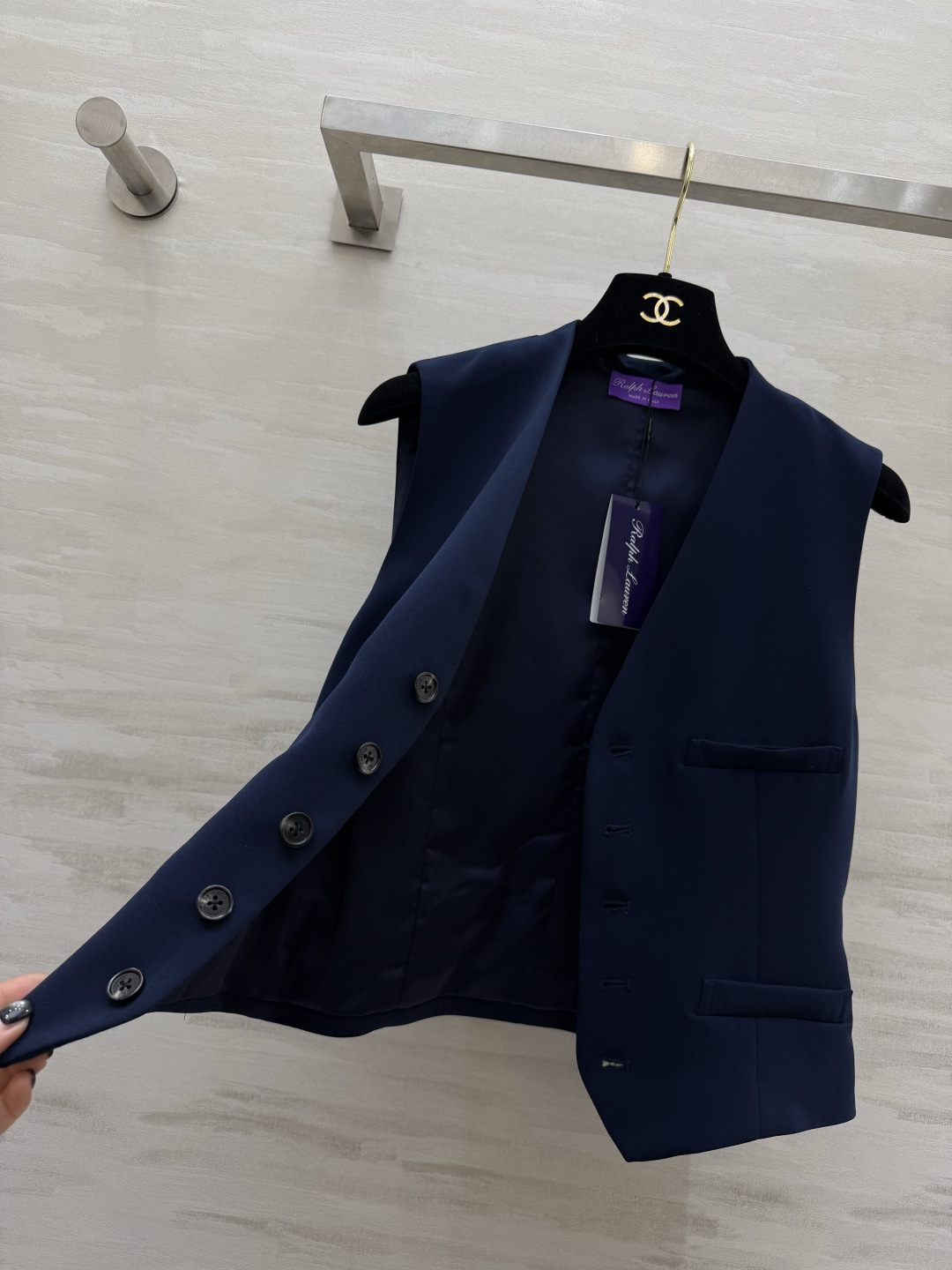 #RalphLaure²⁶ss紫标藏青西装马甲 老钱风穿搭天花板 定制面料 利落剪裁 百搭不挑人 高品质