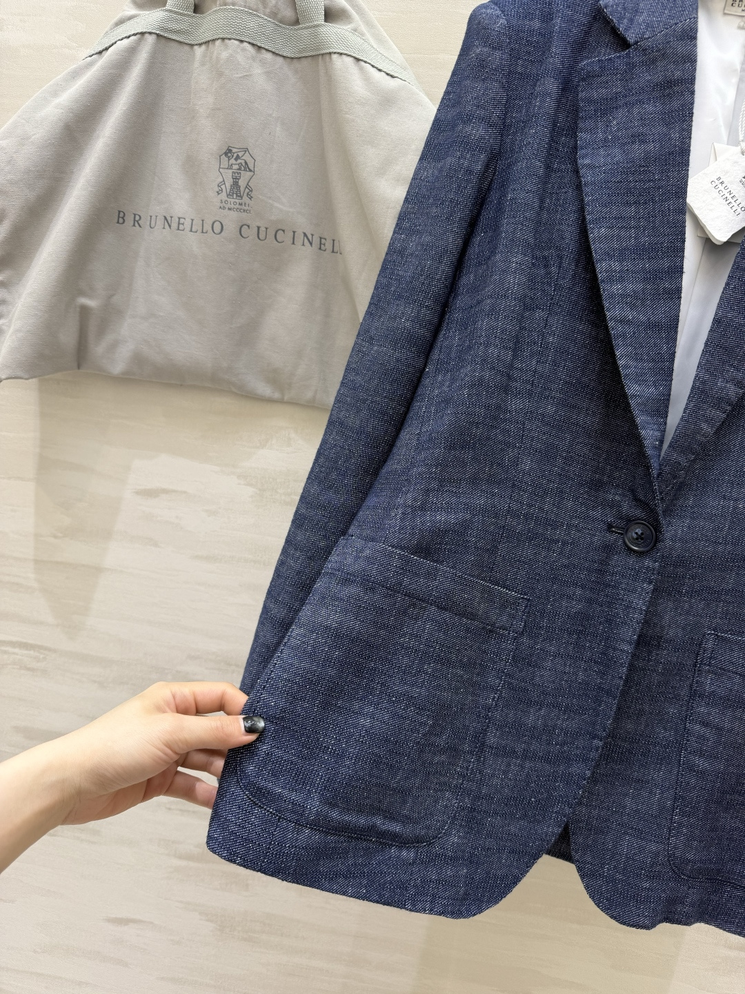 ✨Brunello Cucinell♡²⁶亚麻学院风西装✨高支亚麻混纺面料自带透气凉感 雾感牛仔蓝调 肌