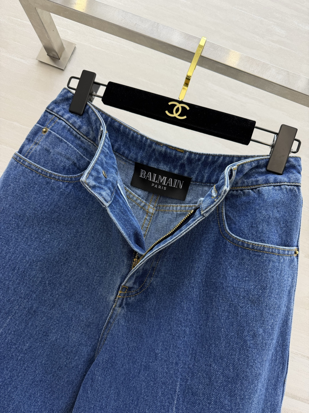 #Balmai♡²⁶复古水洗高腰阔腿牛仔裤✨ 把松弛感和大长腿焊在身上的神裤！经典水洗蓝自带复古滤镜 高