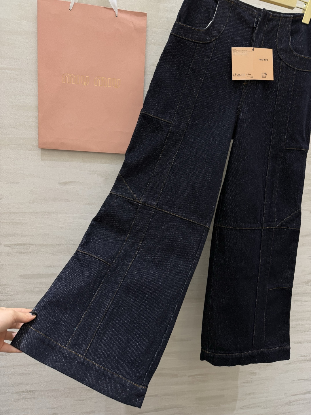 #MiuMi♡²⁶复古拼接阔腿牛仔裤 甜酷少女的长腿神器✨版型封神 高腰阔腿+立体拼接剪裁 秒变三七分大