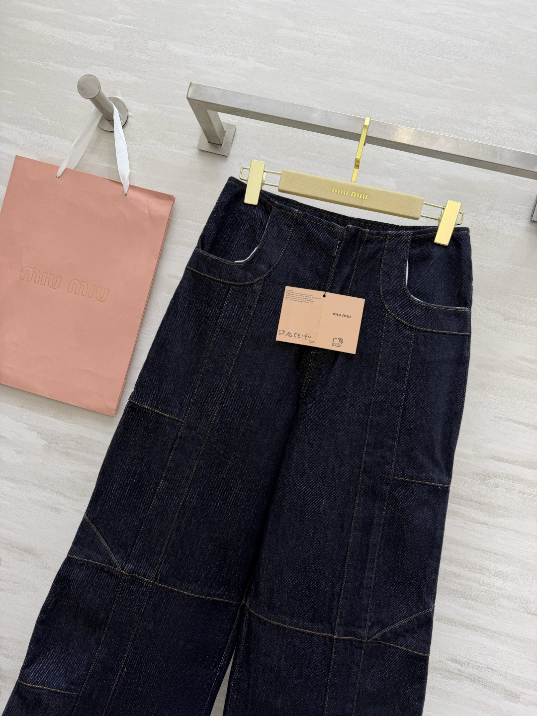 #MiuMi♡²⁶复古拼接阔腿牛仔裤 甜酷少女的长腿神器✨版型封神 高腰阔腿+立体拼接剪裁 秒变三七分大