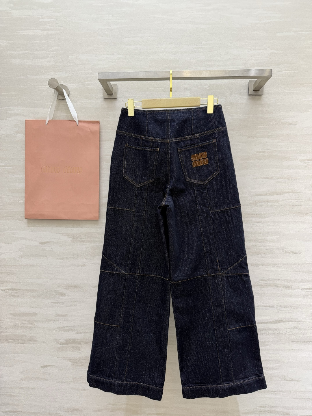 #MiuMi♡²⁶复古拼接阔腿牛仔裤 甜酷少女的长腿神器✨版型封神 高腰阔腿+立体拼接剪裁 秒变三七分大