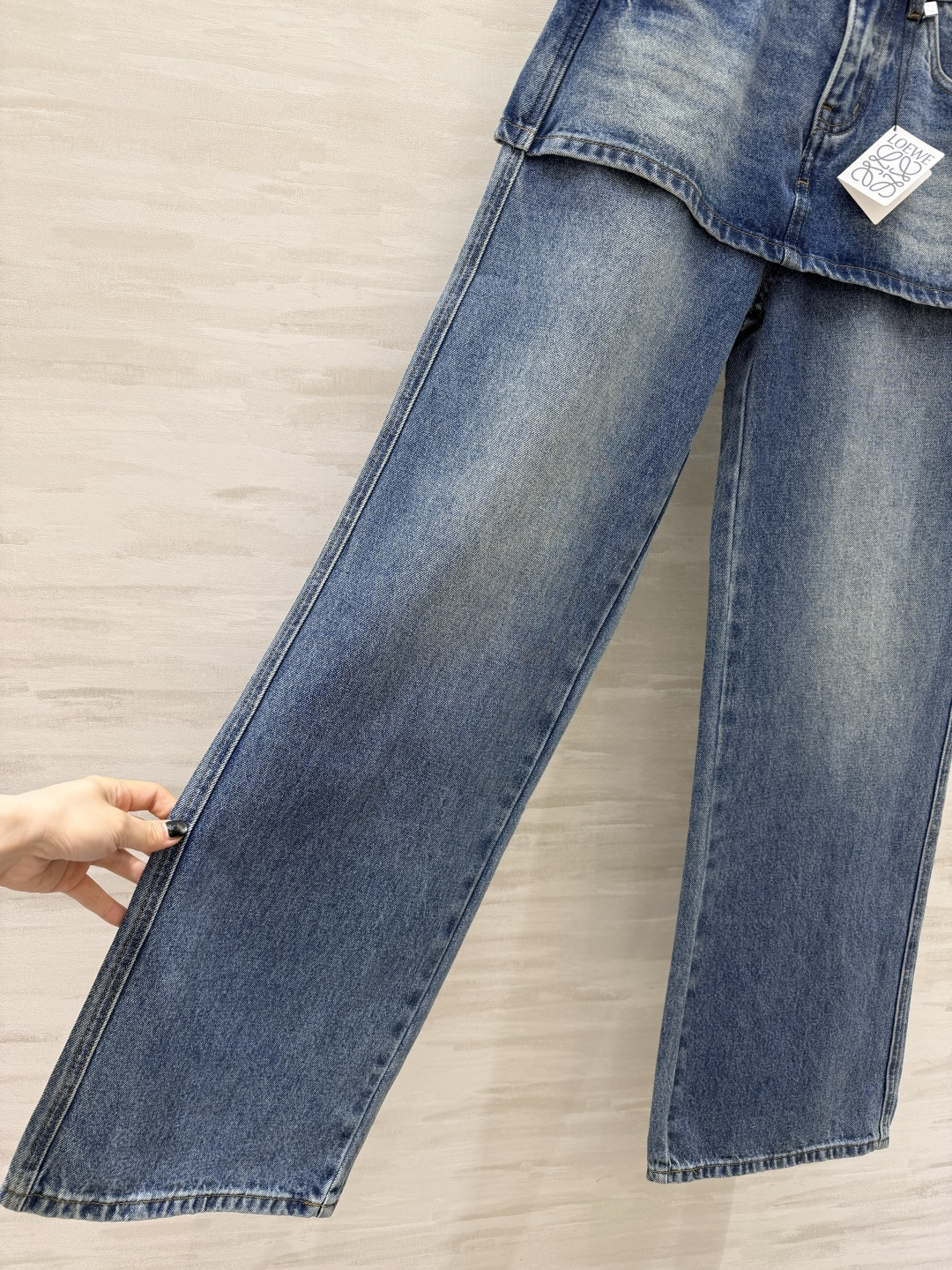 #LOEW♡²⁶假两件叠层阔腿牛仔裤 把先锋设计和实穿感焊死的神裤！假两件裙裤设计，一秒解锁辣妹穿搭！高