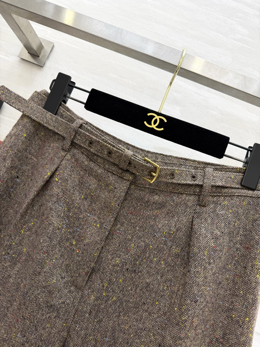 #Loro Pian♡²⁶彩点花呢阔腿裤✨顶奢面料自带的松弛感谁懂啊！混彩花呢肌理感拉满，低调显贵高腰+