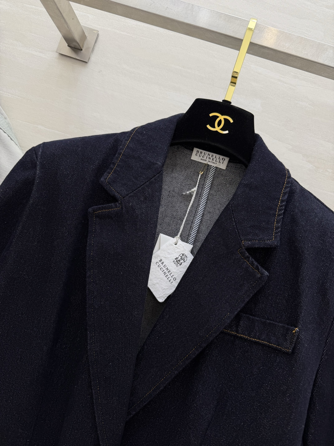 #Brunello Cucinell♡²⁶复古丹宁风西装外套 松弛感天花板 藏青牛仔西装真的太会了！经典