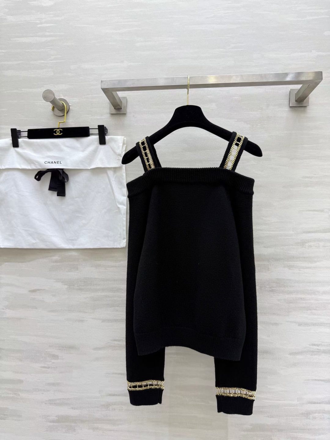 #Chane♡新款 中古系列 羊绒链条吊带毛衫 高品质定制 现货首发size：36/38/40（38码胸