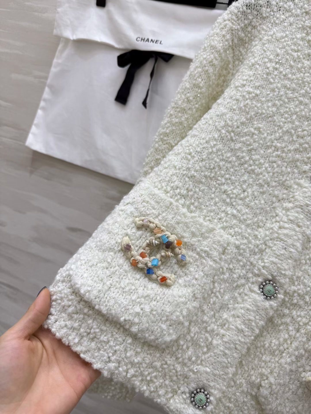 #Chane♡新款 羊毛亮片开衫外套 定制亮片纱线BulingBuling美爆了！高品质定制 现货首发s