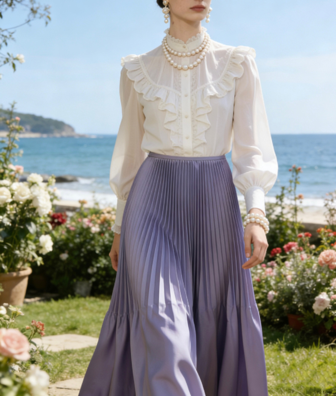 Saint Lauren♡²⁶春夏新款 ysl百褶半裙 定制醋酸混纺面料垂坠感与光泽度满分 裙摆层次丰富