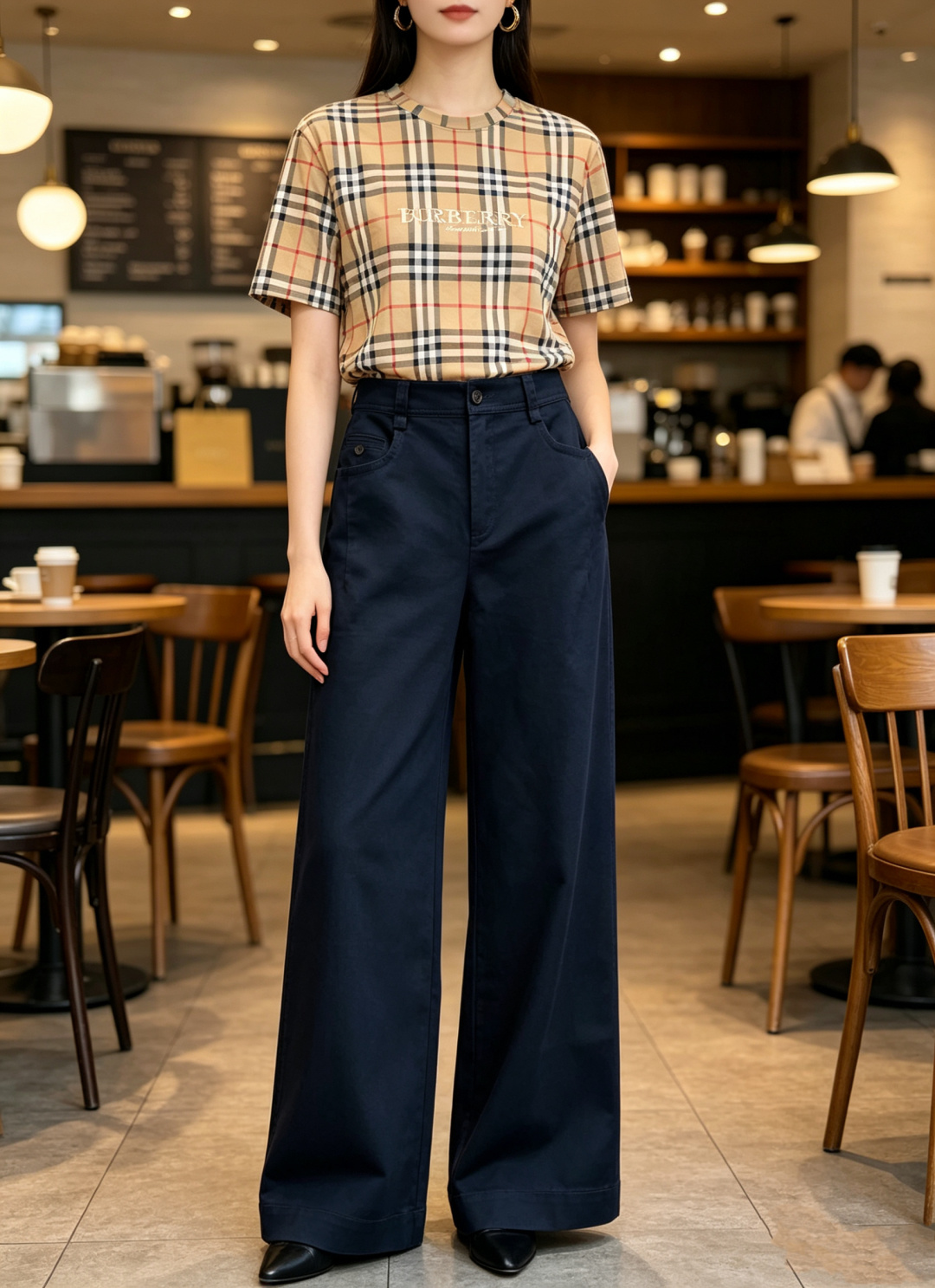 #Burberr²⁶直筒裤 黑白双色经典永存 黄金裤长｜修饰腿型一绝 小个子也能轻松驾驭 利落阔腿剪裁｜