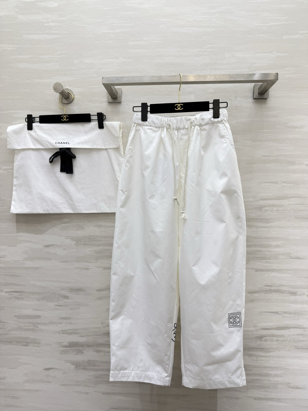 #Chane♡²⁶春夏新款 中古系列抽绳弹力阔腿裤 高品质定制 现货首发size：36/38/40（36