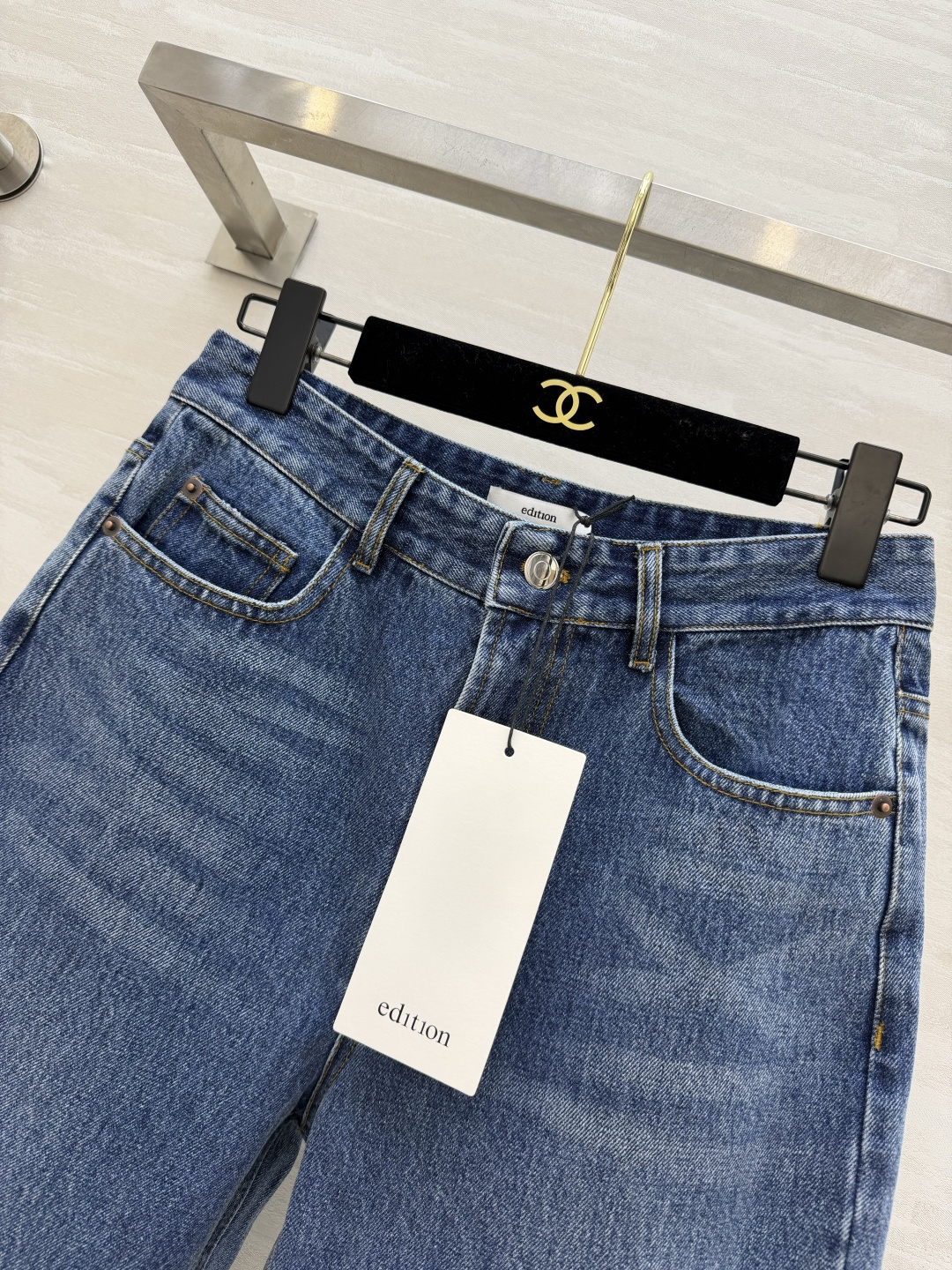 edition 直筒九分牛仔裤 复古水洗蓝 耐看又显白高腰直筒版型 修饰腿型不挑人 九分长度 露出脚踝更