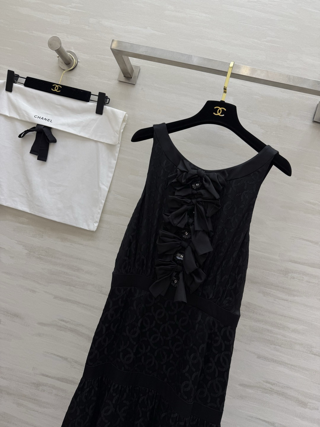 #Chane♡提花真丝绉纱 无袖连衣裙 定制100%桑蚕丝 晚宴礼服款 优雅贵气 高品质定制 现货首发s