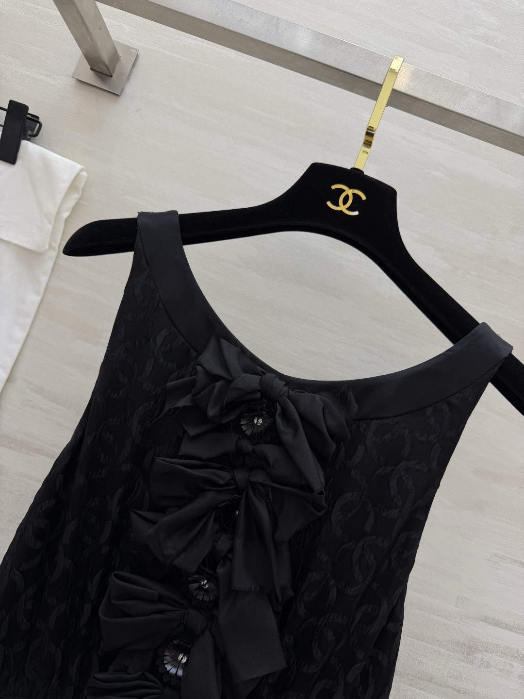 #Chane♡提花真丝绉纱 无袖连衣裙 定制100%桑蚕丝 晚宴礼服款 优雅贵气 高品质定制 现货首发s