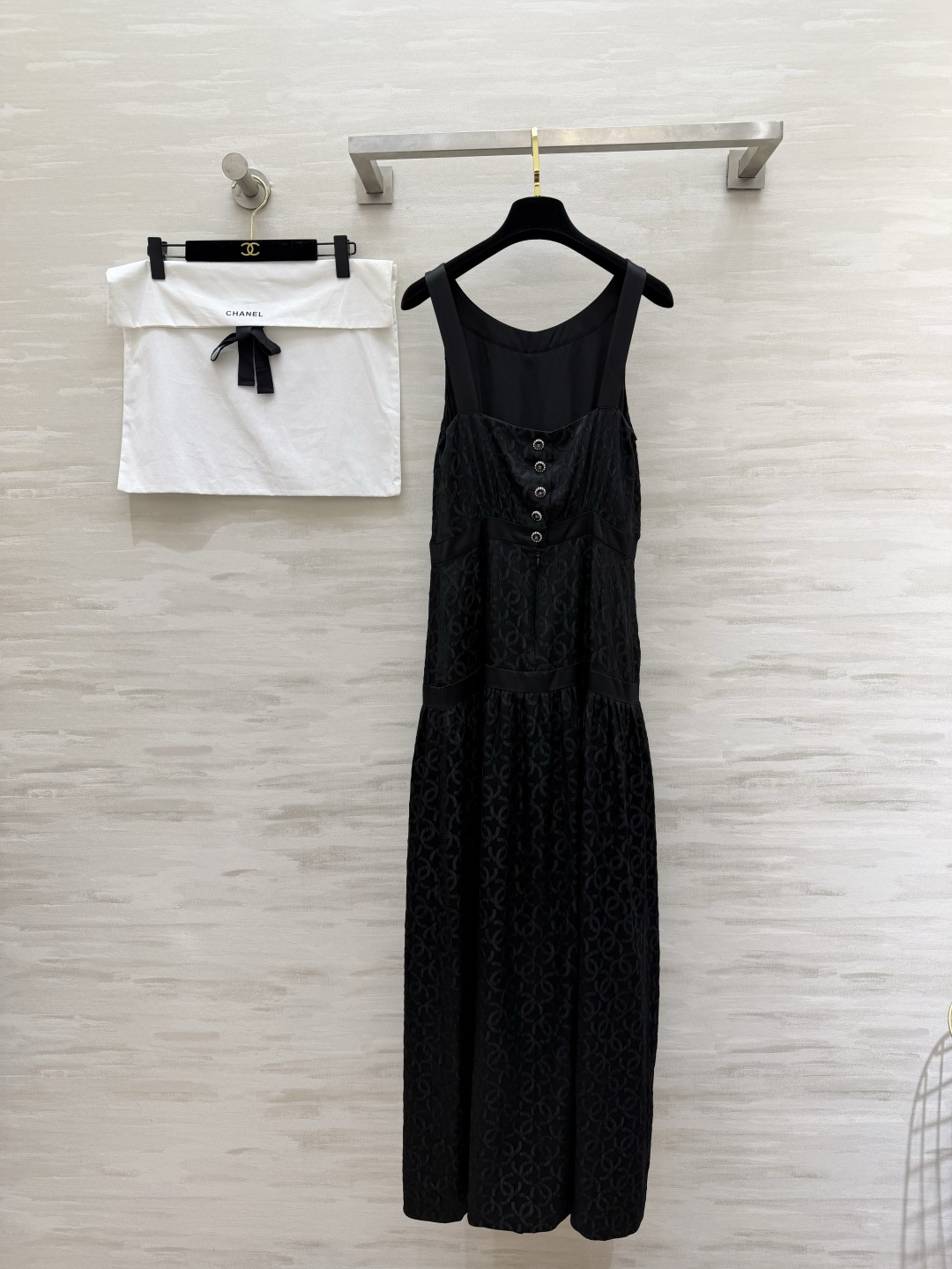 #Chane♡提花真丝绉纱 无袖连衣裙 定制100%桑蚕丝 晚宴礼服款 优雅贵气 高品质定制 现货首发s