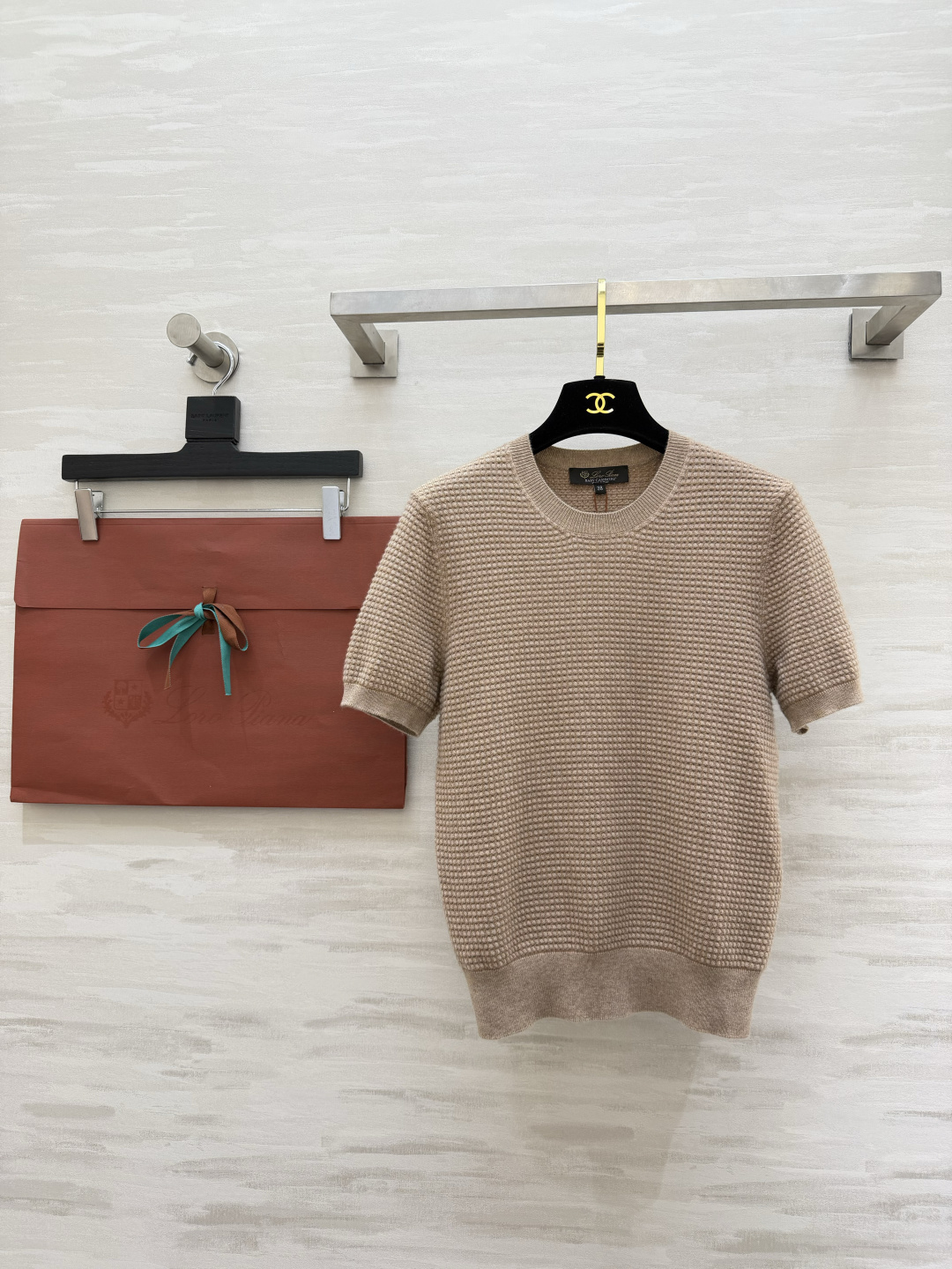 #Loro piana♡²⁶ssS 胶囊系列 圆领短袖提花 针织纯色羊绒短袖上衣 高品质定制 现货首发s