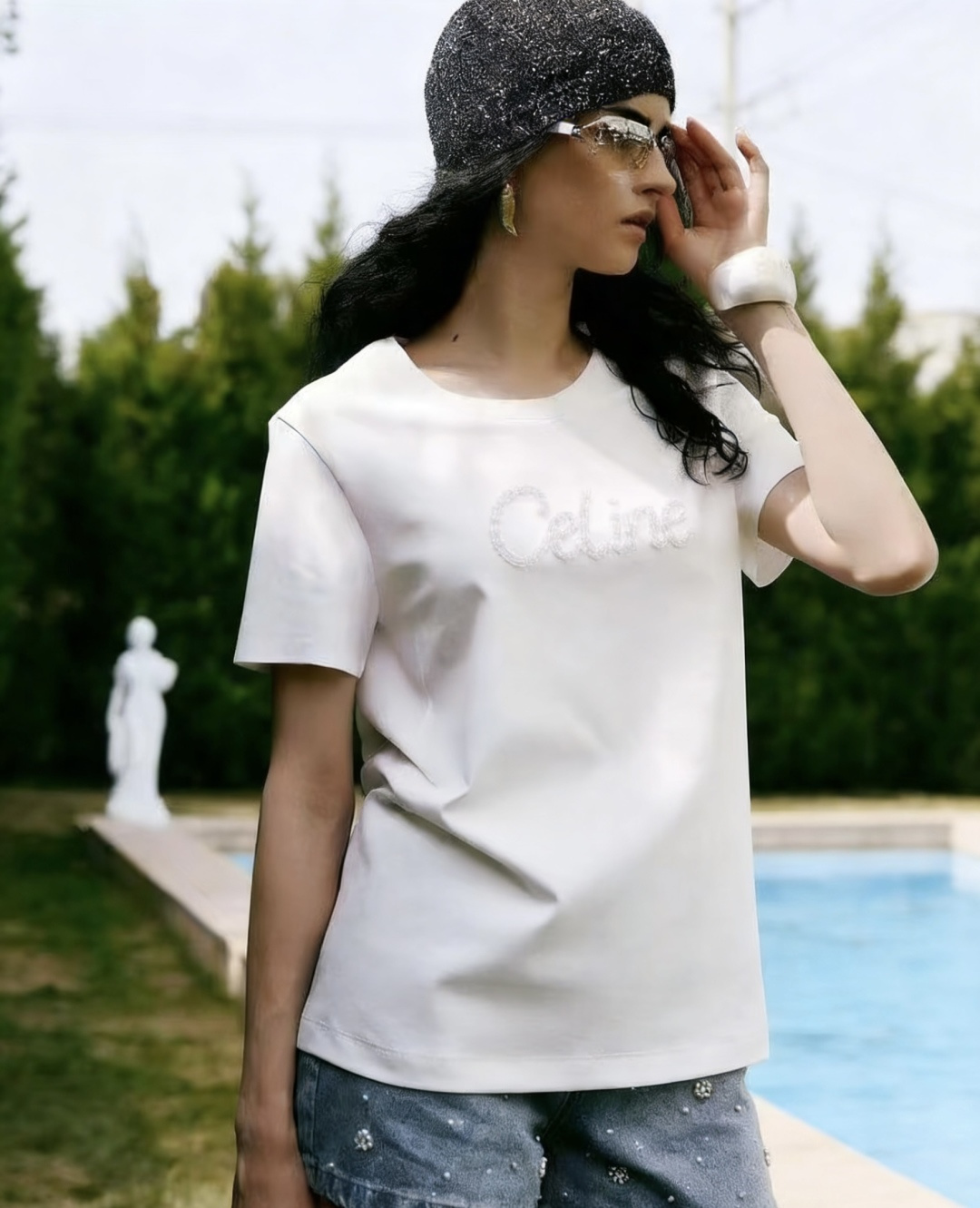 #Celin♡²⁶ss钉珠T恤｜把精致穿在身上 奶白温柔治愈 纯黑酷飒高级 双色可选适配不同风格！立体钉
