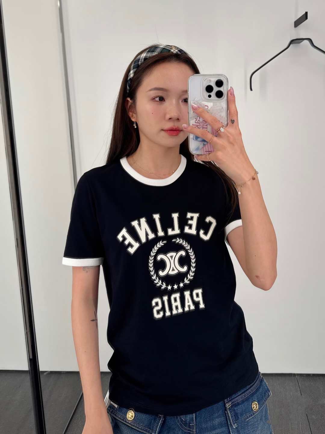 #Celin²⁶春夏新款 复古撞色T恤｜永不过时的法式经典 撞色包边勾勒利落线条 凯旋门印花低调又高级 