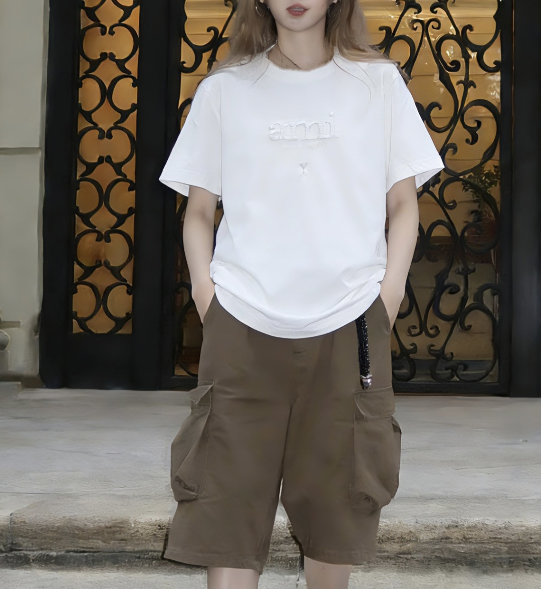 ✨ AMI 夏日调色盘已就位 ✨²⁶春夏新款 ami刺绣🪡钉珠短袖T恤白/黄/蓝/黑四色任选 基础款也能