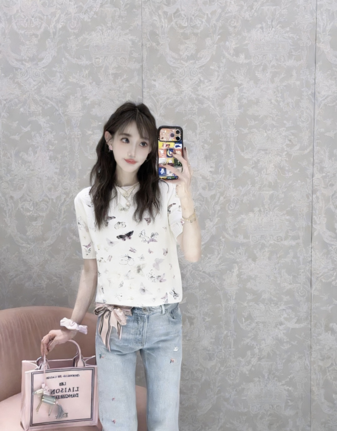 #Dio♡²⁶春夏新款 蝴蝶印花T恤 选用柔软纯棉面料透气舒适 夏天穿超合适！白色底色配蝴蝶印花清新又优
