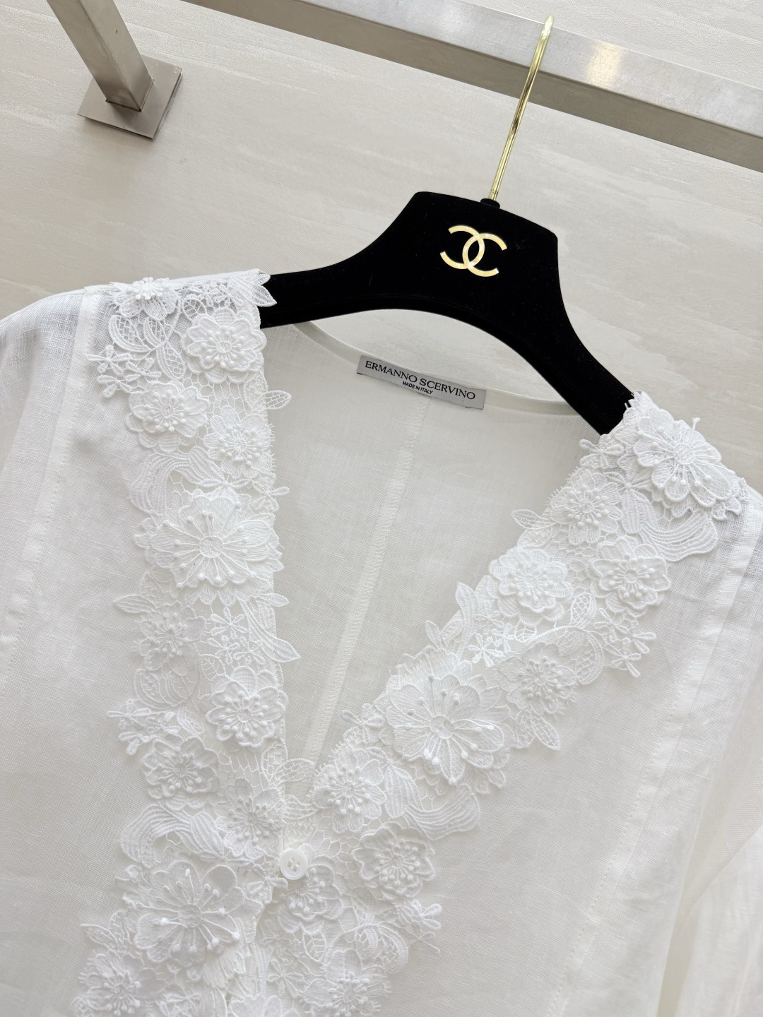 #ERMANNO SCERVINO²⁶春夏新款 亚麻水溶蕾丝衬衣 采用100%亚麻 透气舒适 超适合春夏