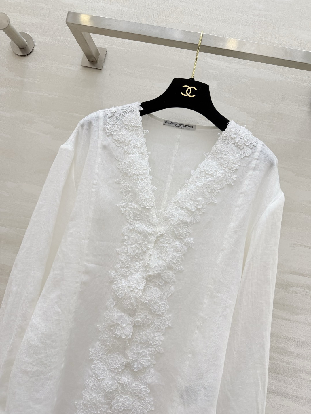 #ERMANNO SCERVINO²⁶春夏新款 亚麻水溶蕾丝衬衣 采用100%亚麻 透气舒适 超适合春夏