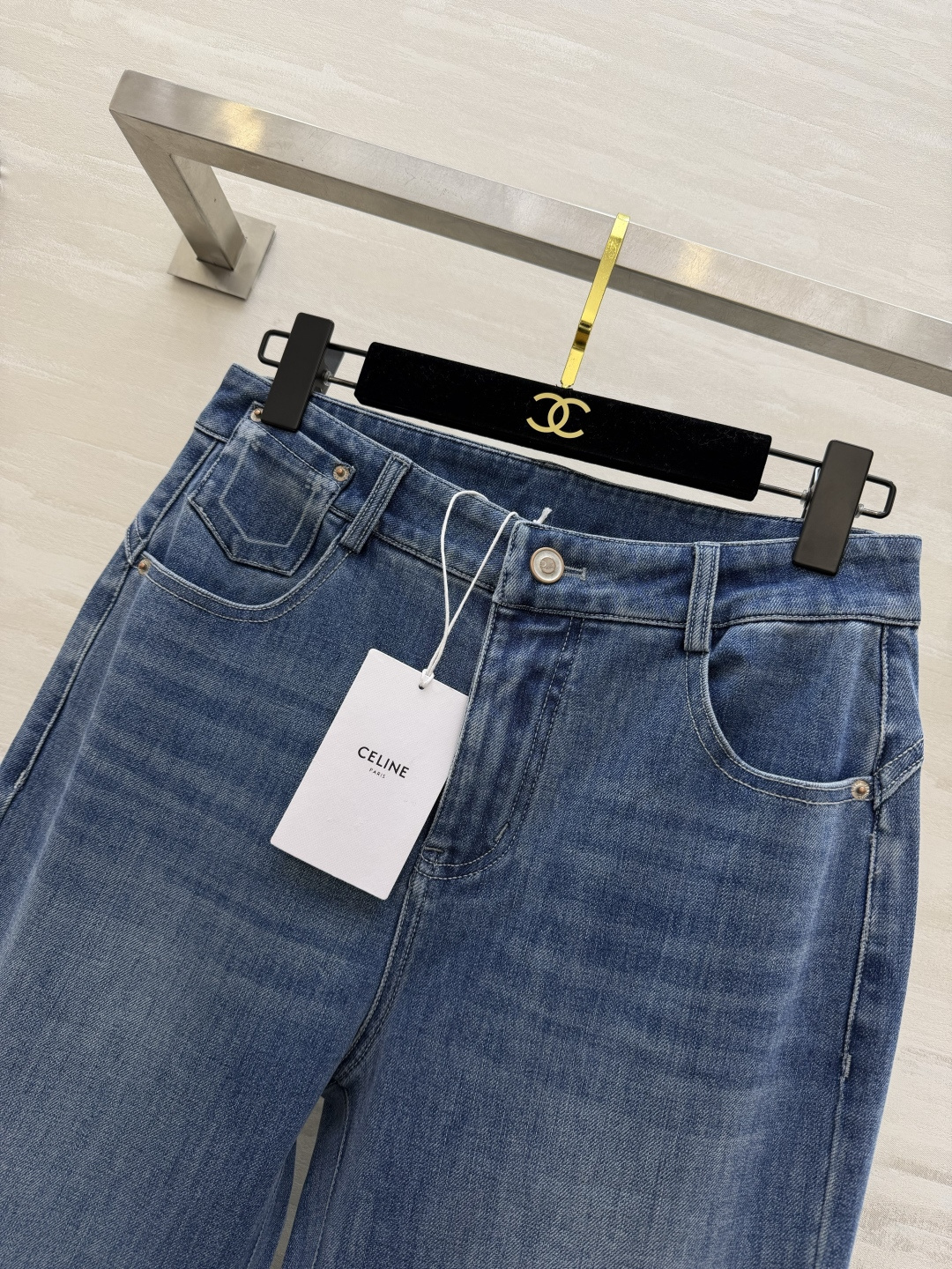 #Celin♡²⁶春夏新款 微喇裤型牛仔裤 高品质定制 现货首发size：S/M/L/XL（M码腰围：6