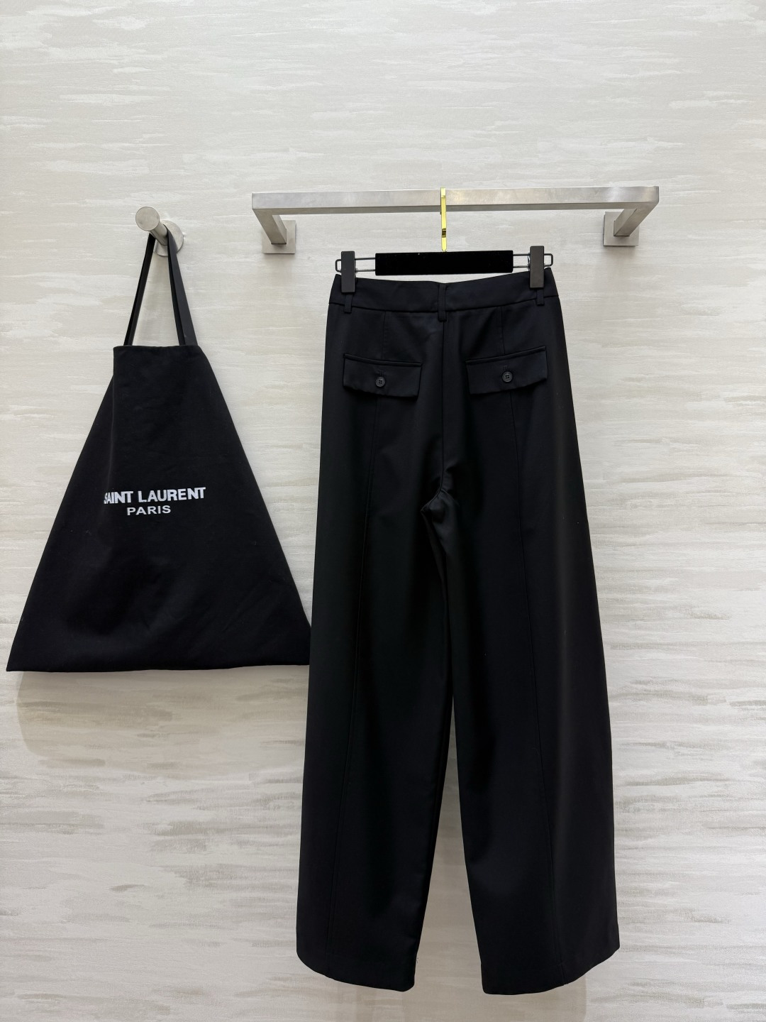 #ysl²⁶春夏新款 西装阔腿弯刀裤 超级无敌裤型 高级显瘦 高品质定制 现货首发size：26/27/