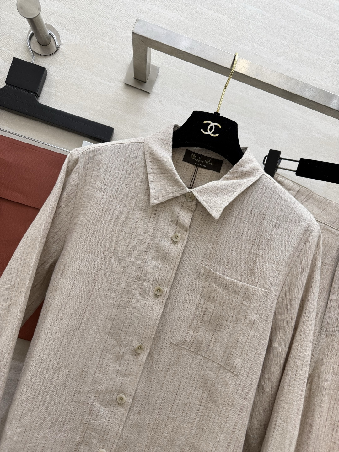 #Loro Pian♡²⁶气质天花板亚麻条纹两件套🤍原生麻感色调 温柔又显白！透气亚麻材质舒适亲肤不闷热