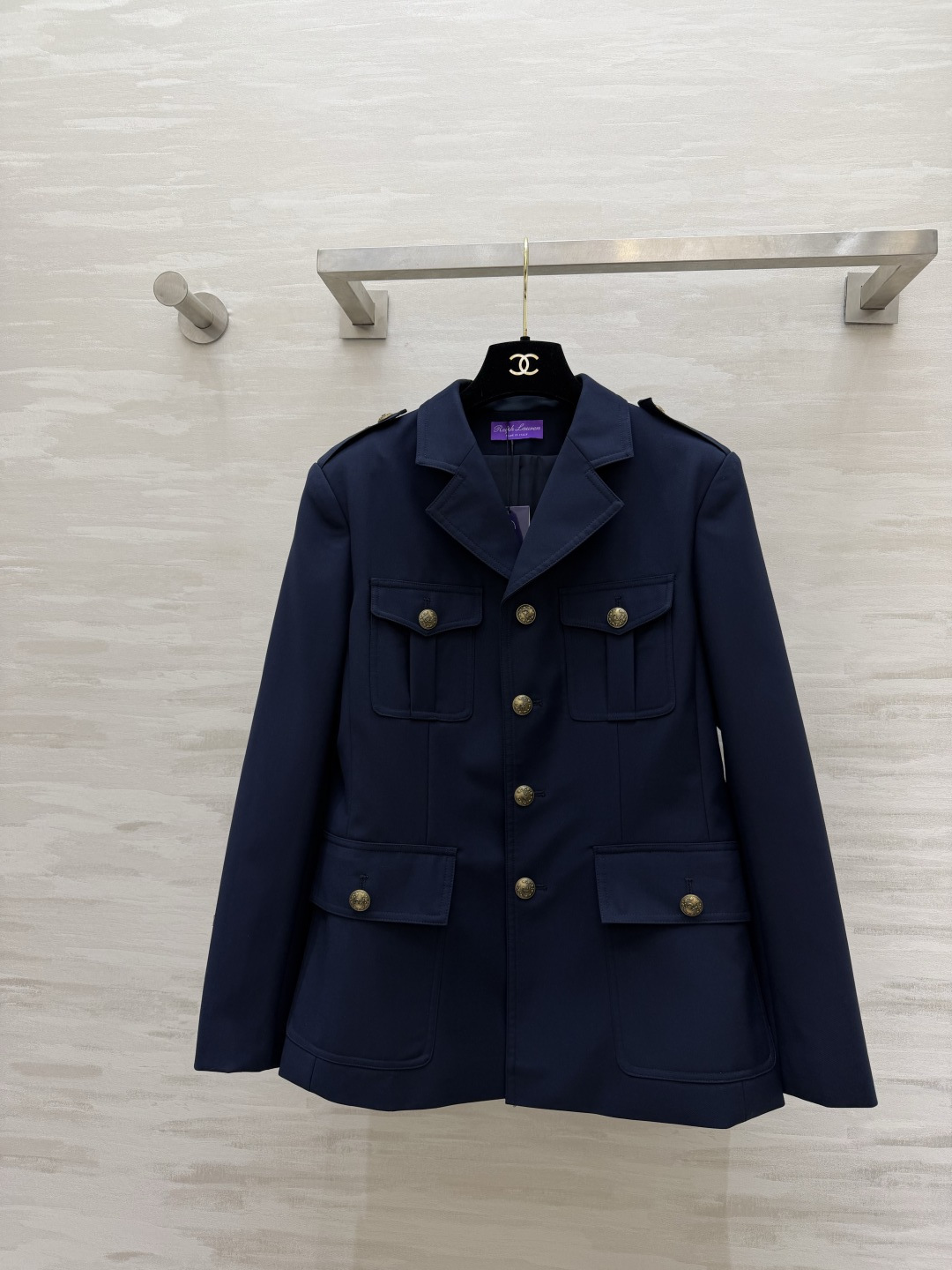 #Ralph Laure♡²⁶紫标系列 藏青复古猎装外套 永远被经典藏青色的沉稳高级拿捏住 利落干练西装