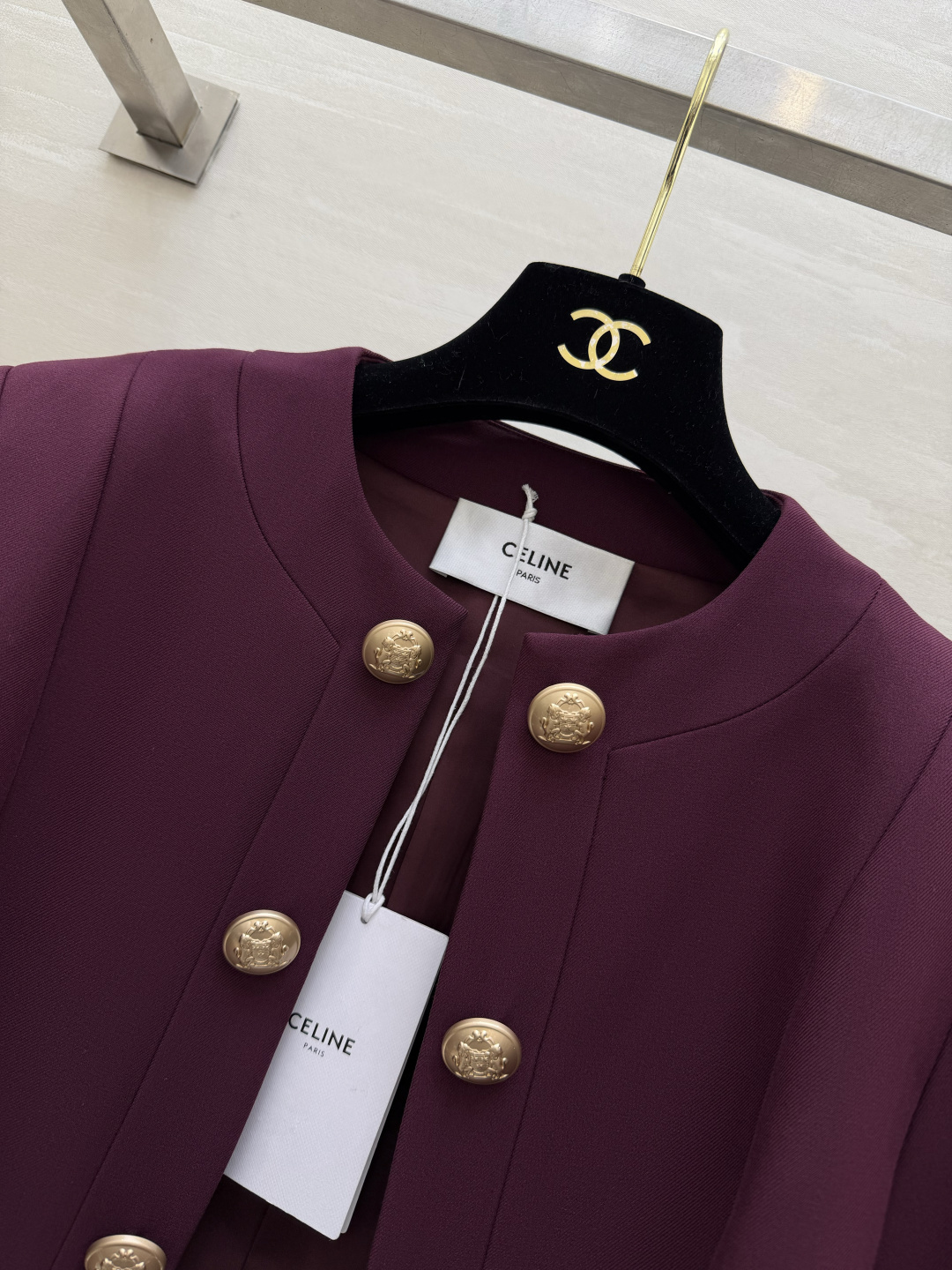 #Celin♡²⁶新款 双排金扣外套 高品质定制 现货首发size：S/M/L/XL（s码肩宽：38，胸