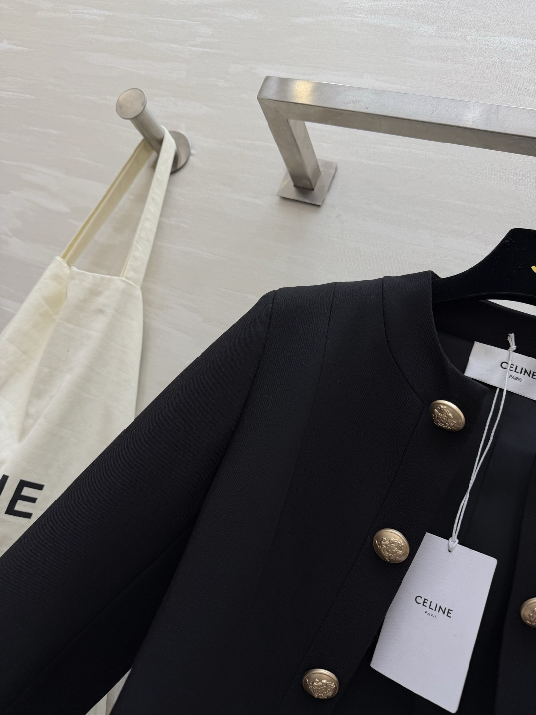 #Celin♡²⁶新款 双排金扣外套 高品质定制 现货首发size：S/M/L/XL（s码肩宽：38，胸