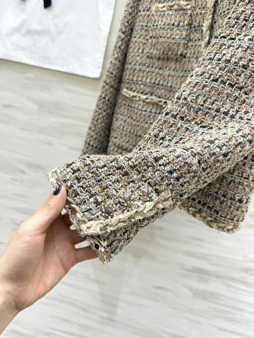 #Chane♡²⁶新款 鎏金系列 编织花呢外套 高品质定制 现货首发size：S/M/L（s码肩宽：38