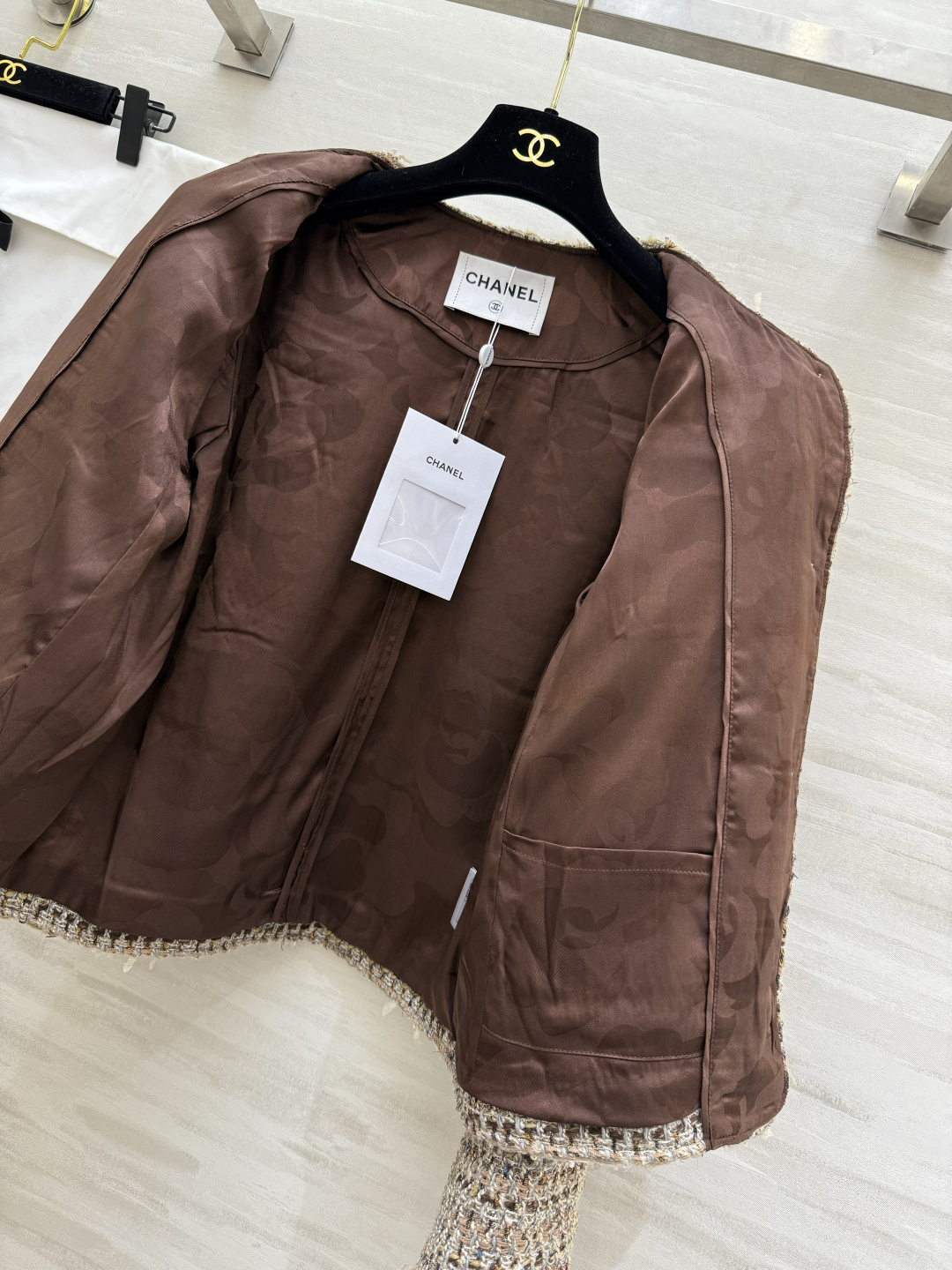 #Chane♡²⁶新款 鎏金系列 编织花呢外套 高品质定制 现货首发size：S/M/L（s码肩宽：38