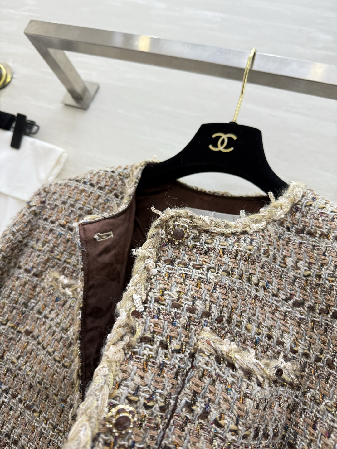 #Chane♡²⁶新款 鎏金系列 编织花呢外套 高品质定制 现货首发size：S/M/L（s码肩宽：38