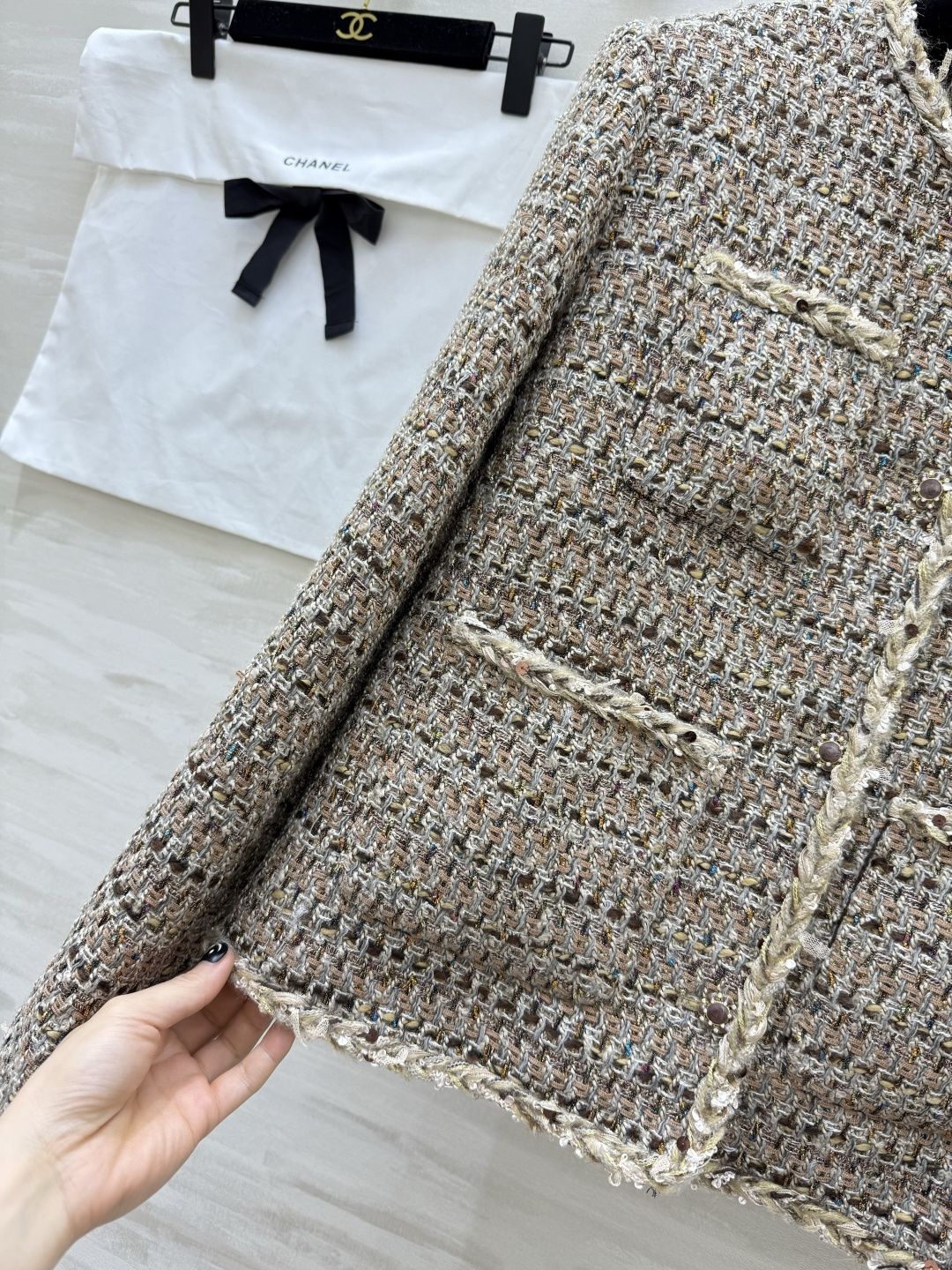 #Chane♡²⁶新款 鎏金系列 编织花呢外套 高品质定制 现货首发size：S/M/L（s码肩宽：38