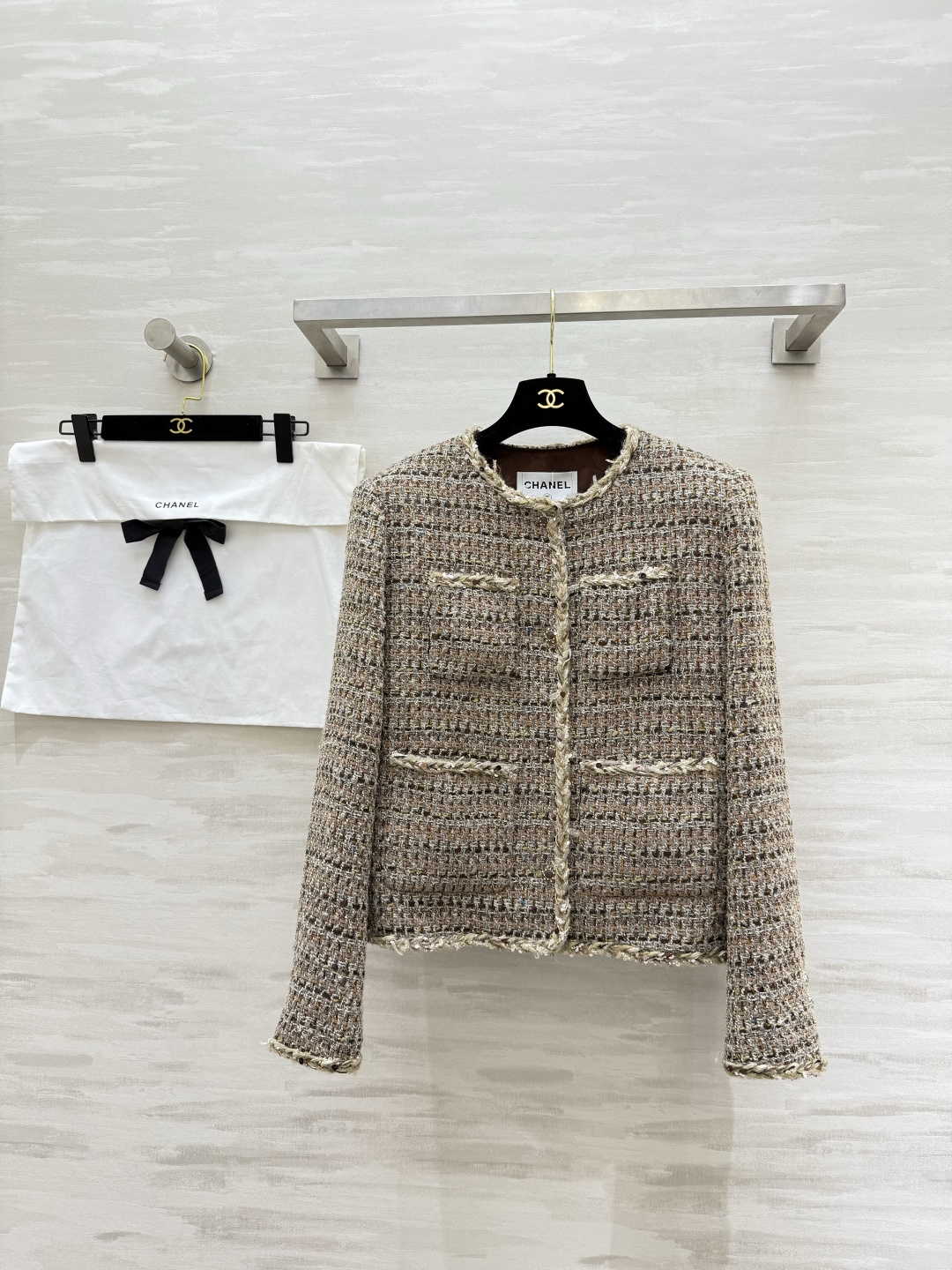 #Chane♡²⁶新款 鎏金系列 编织花呢外套 高品质定制 现货首发size：S/M/L（s码肩宽：38