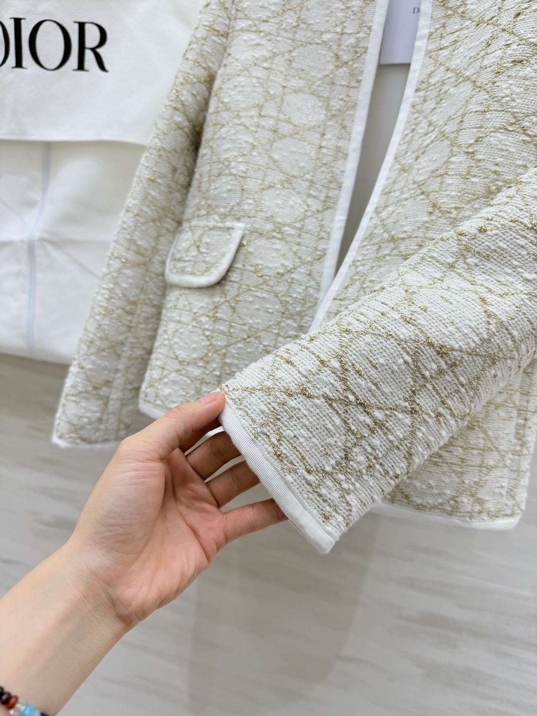 #DIO♡²⁶新款 新贵千金小姐姐优雅穿搭 藤格纹金线粗花呢外套 高品质定制 现货首发size：36/3