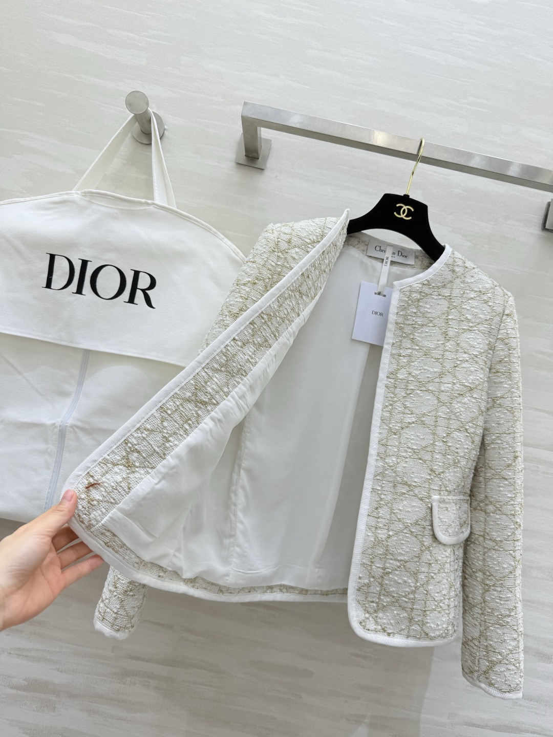 #DIO♡²⁶新款 新贵千金小姐姐优雅穿搭 藤格纹金线粗花呢外套 高品质定制 现货首发size：36/3