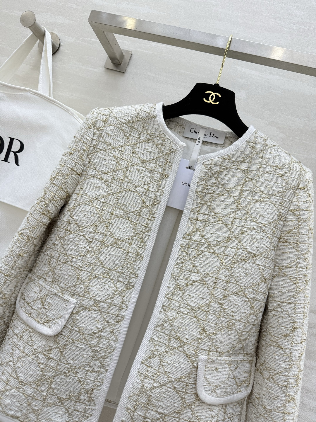 #DIO♡²⁶新款 新贵千金小姐姐优雅穿搭 藤格纹金线粗花呢外套 高品质定制 现货首发size：36/3