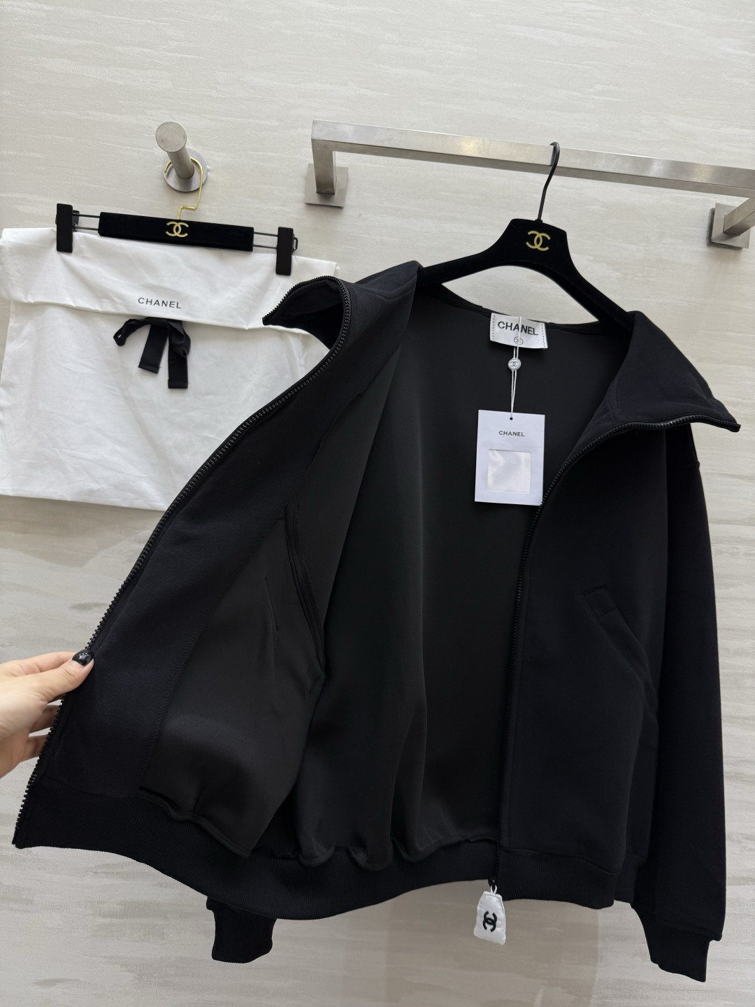 #Chane♡新款 中古系列 连帽卫衣外套 高品质定制 现货首发size：36/38/40（）