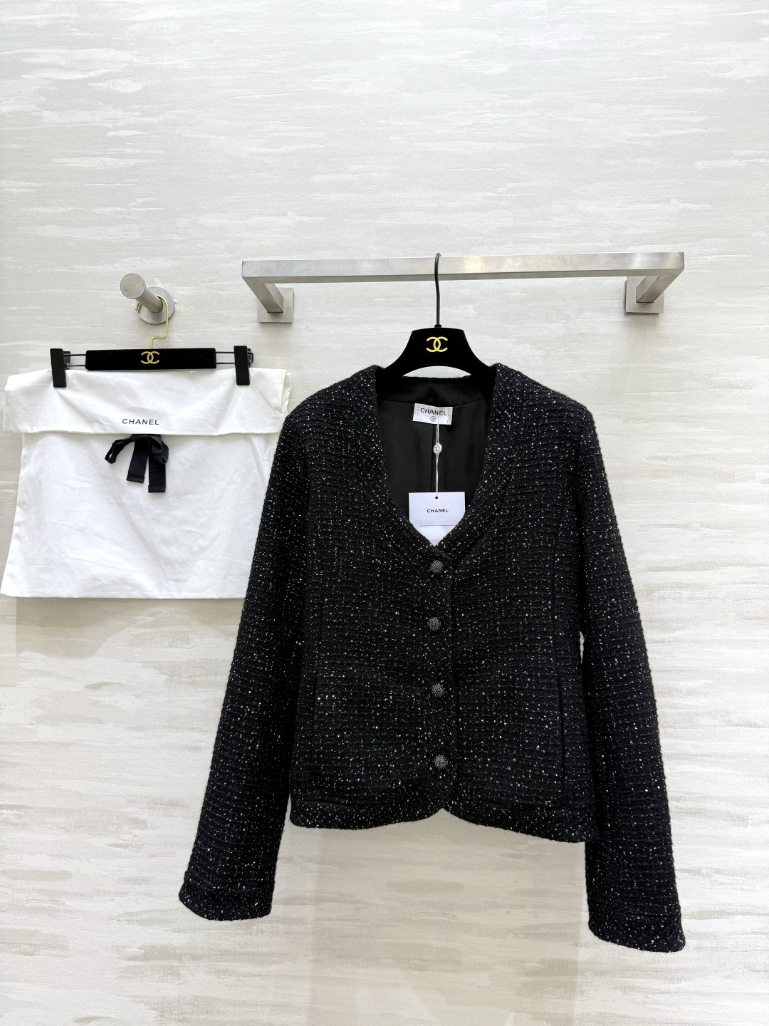 #Chane♡爆闪珠片软花呢外套 定制珠片编织花呢面料精致高级 高品质 现货首发size：36/38/4