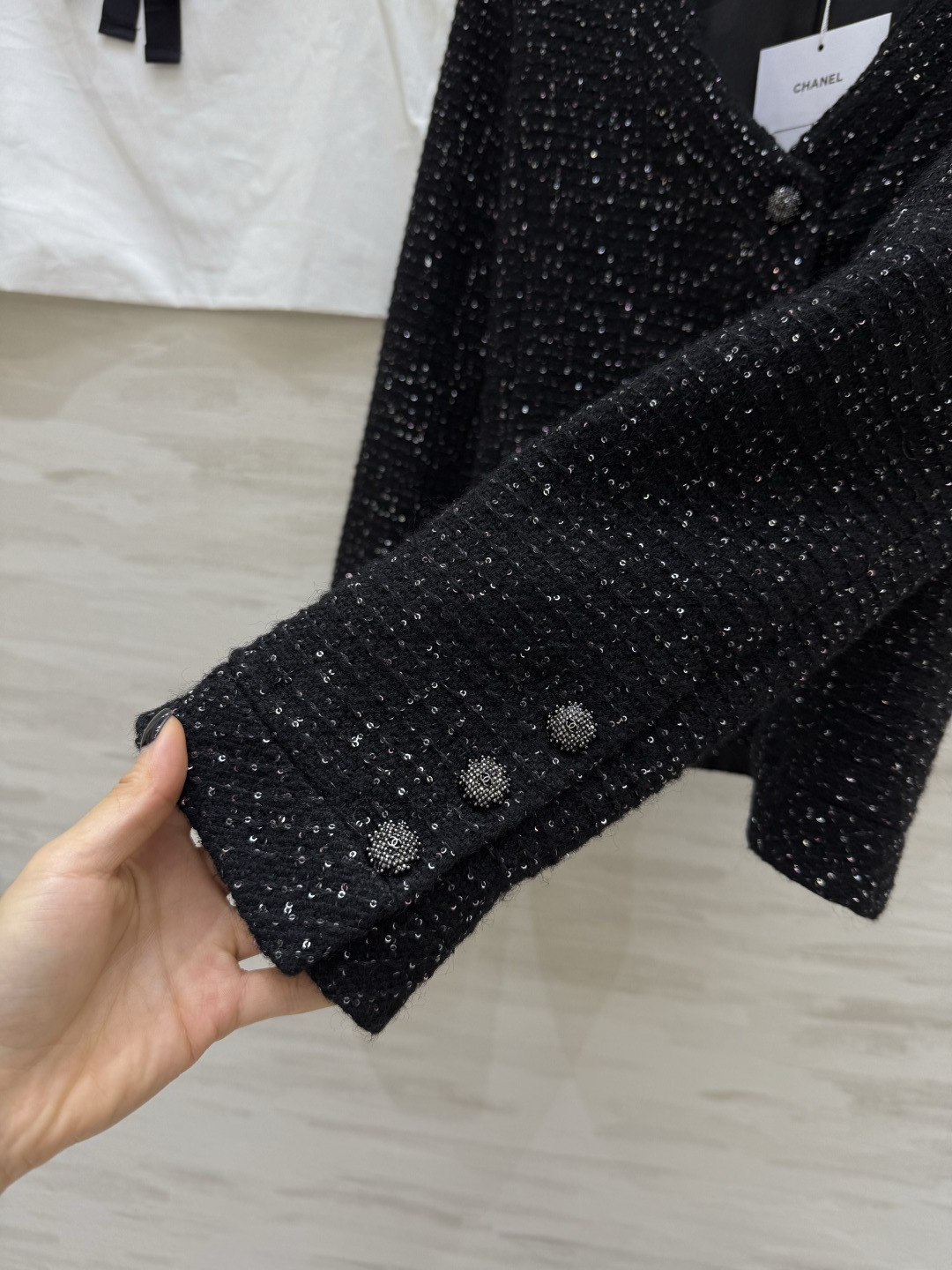 #Chane♡爆闪珠片软花呢外套 定制珠片编织花呢面料精致高级 高品质 现货首发size：36/38/4