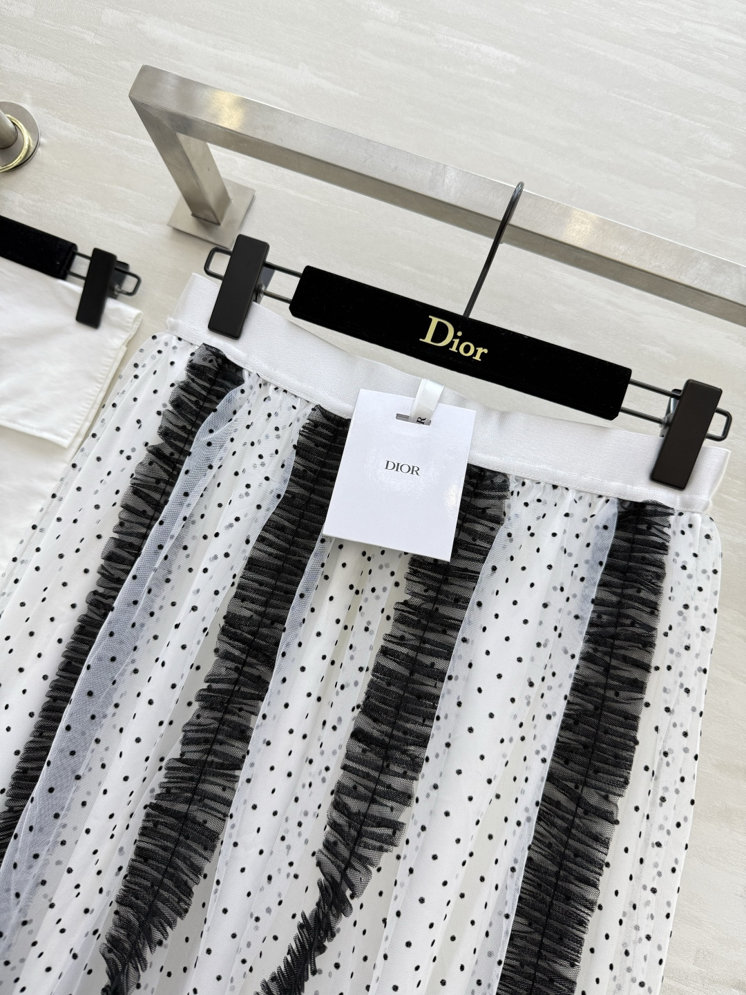 #DIO♡新款 波点植绒网纱半裙 高品质定制 现货首发size：S/M/L（s码弹力腰围：64，裙长：9