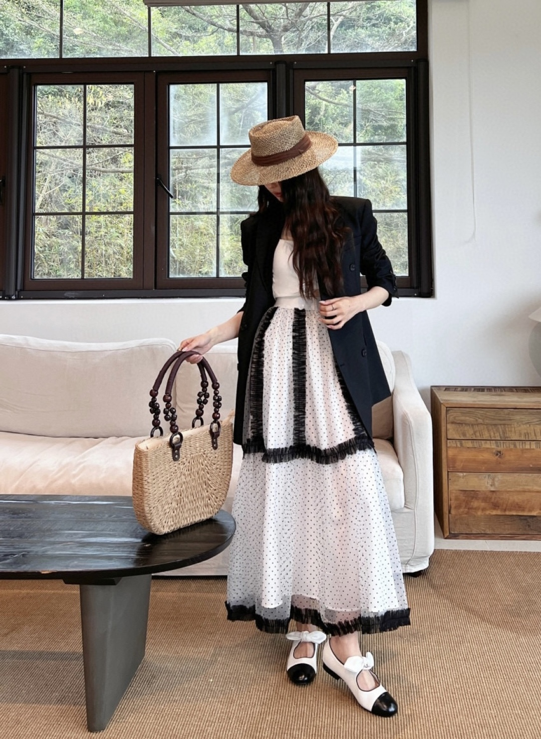 #DIO♡新款 波点植绒网纱半裙 高品质定制 现货首发size：S/M/L（s码弹力腰围：64，裙长：9